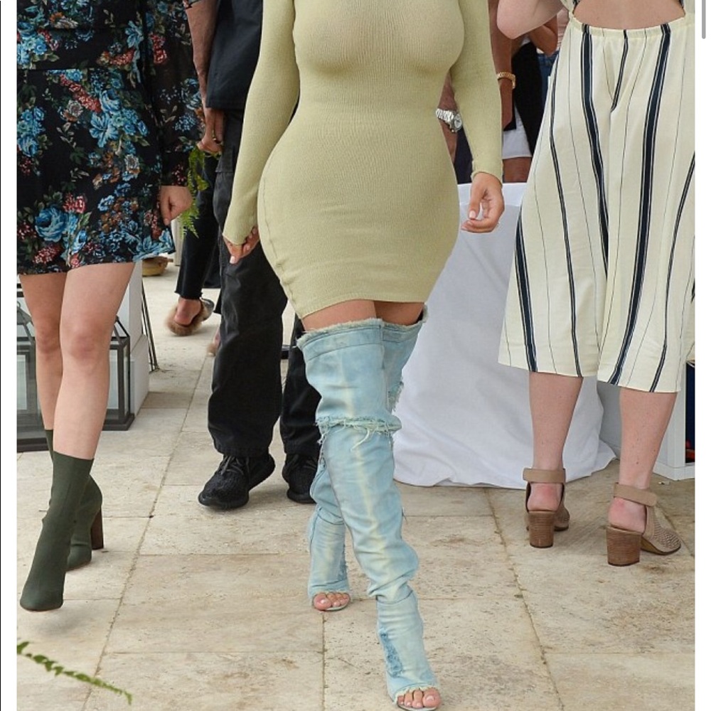Kim kardashian inspired high thigh boots.